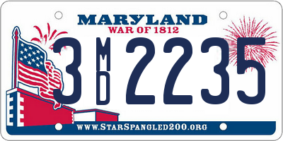 MD license plate 3MD2235