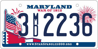 MD license plate 3MD2236