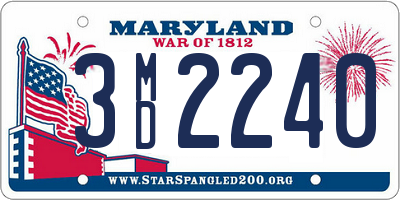 MD license plate 3MD2240