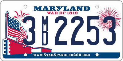 MD license plate 3MD2253