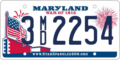 MD license plate 3MD2254