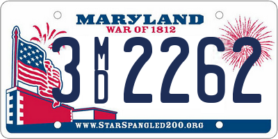 MD license plate 3MD2262
