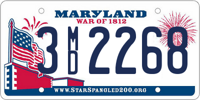 MD license plate 3MD2268
