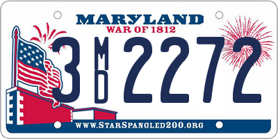 MD license plate 3MD2272