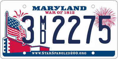 MD license plate 3MD2275