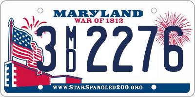 MD license plate 3MD2276