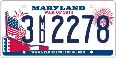 MD license plate 3MD2278