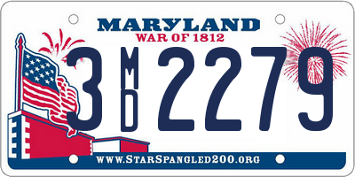 MD license plate 3MD2279