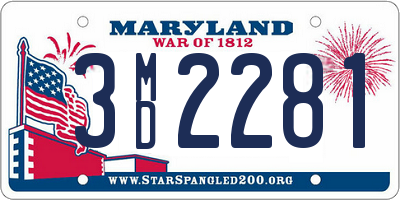 MD license plate 3MD2281