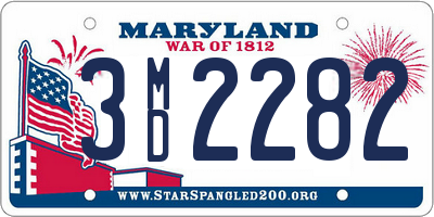 MD license plate 3MD2282