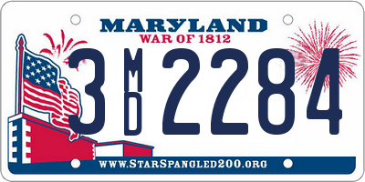 MD license plate 3MD2284