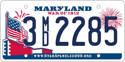 MD license plate 3MD2285