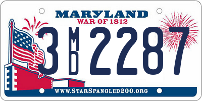 MD license plate 3MD2287