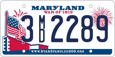 MD license plate 3MD2289