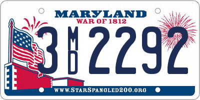 MD license plate 3MD2292