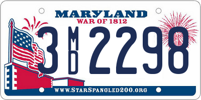 MD license plate 3MD2298