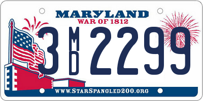 MD license plate 3MD2299