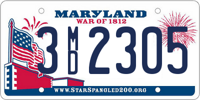 MD license plate 3MD2305