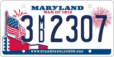 MD license plate 3MD2307