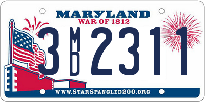 MD license plate 3MD2311