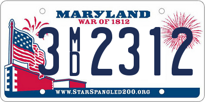 MD license plate 3MD2312