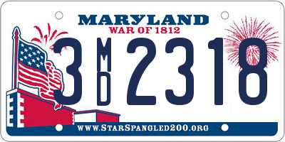 MD license plate 3MD2318