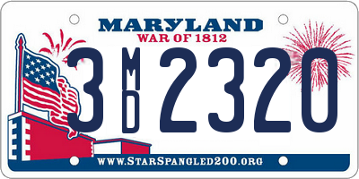 MD license plate 3MD2320