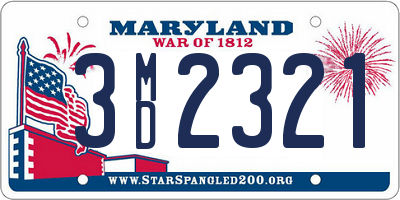 MD license plate 3MD2321