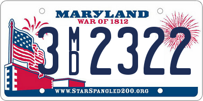 MD license plate 3MD2322