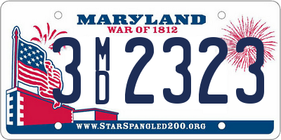MD license plate 3MD2323