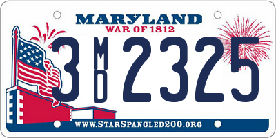 MD license plate 3MD2325