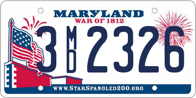 MD license plate 3MD2326