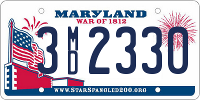 MD license plate 3MD2330