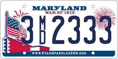 MD license plate 3MD2333
