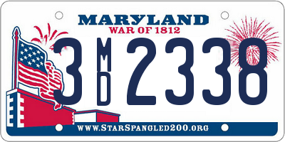 MD license plate 3MD2338