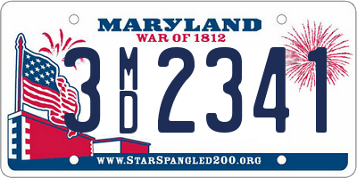 MD license plate 3MD2341