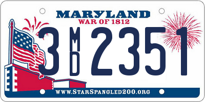 MD license plate 3MD2351