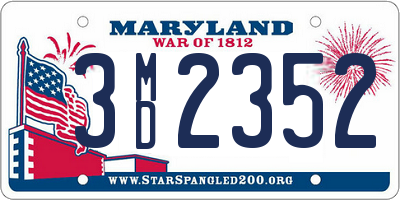 MD license plate 3MD2352