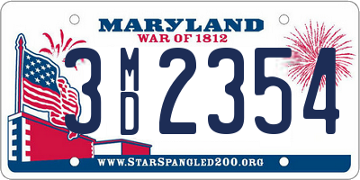 MD license plate 3MD2354