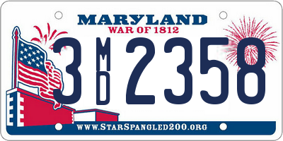 MD license plate 3MD2358