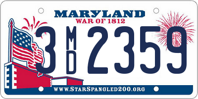 MD license plate 3MD2359