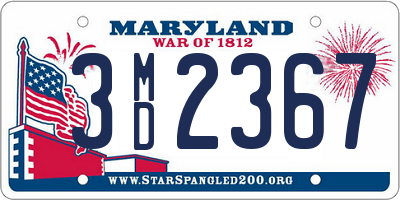 MD license plate 3MD2367