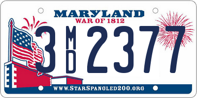 MD license plate 3MD2377