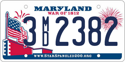 MD license plate 3MD2382