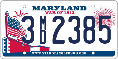 MD license plate 3MD2385