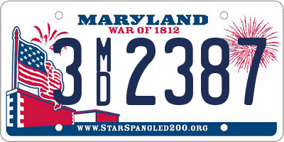 MD license plate 3MD2387