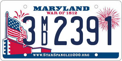 MD license plate 3MD2391