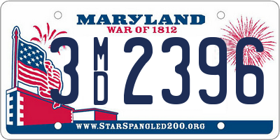 MD license plate 3MD2396