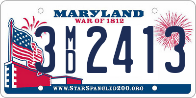 MD license plate 3MD2413