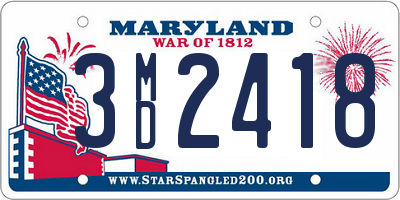 MD license plate 3MD2418